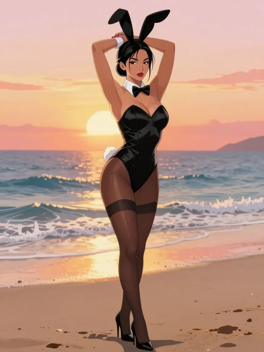 Isabella - Bunny Girl - Beach Sunset