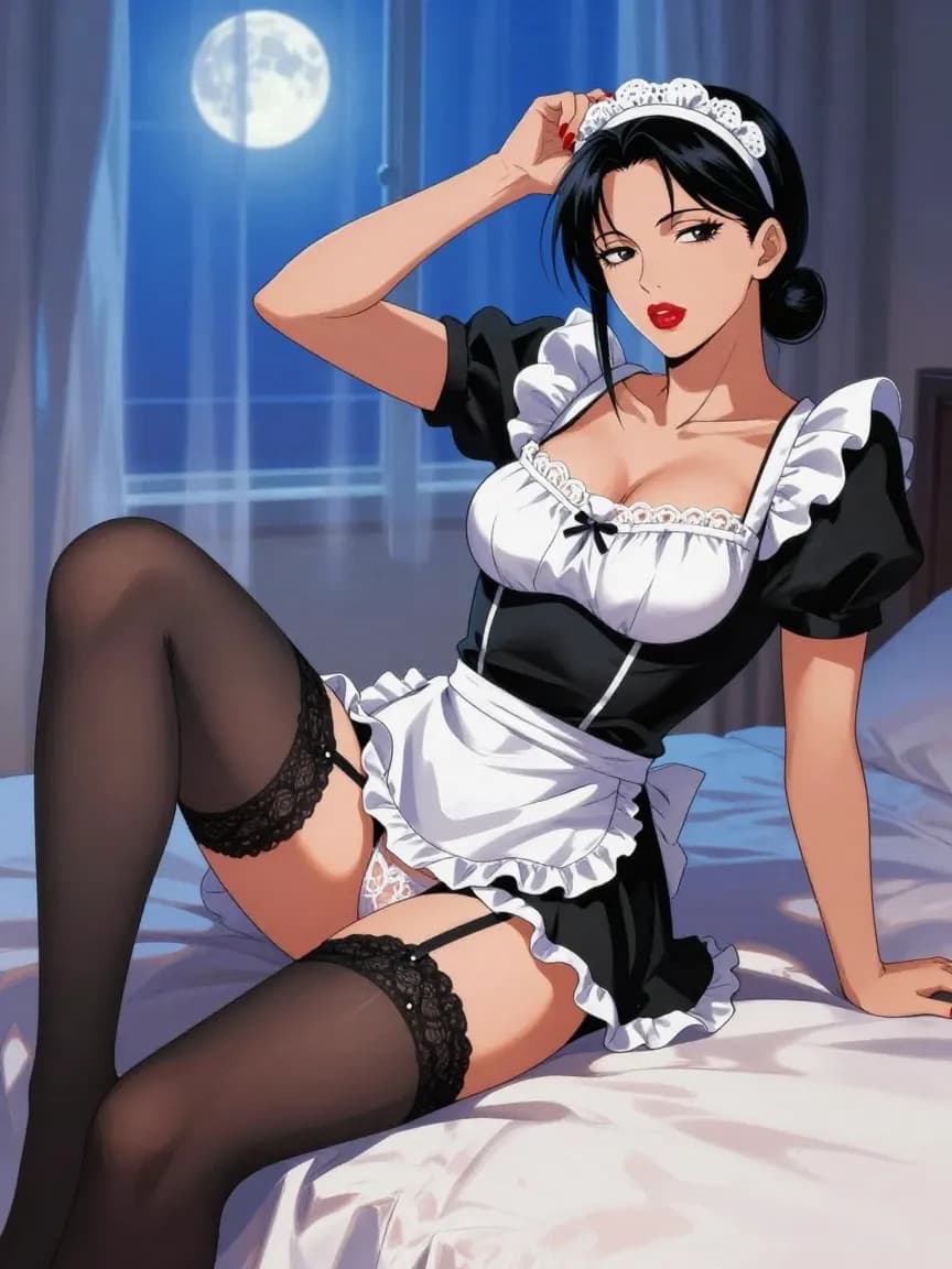 Isabella - Sexy Maid - Bedroom Moonlight